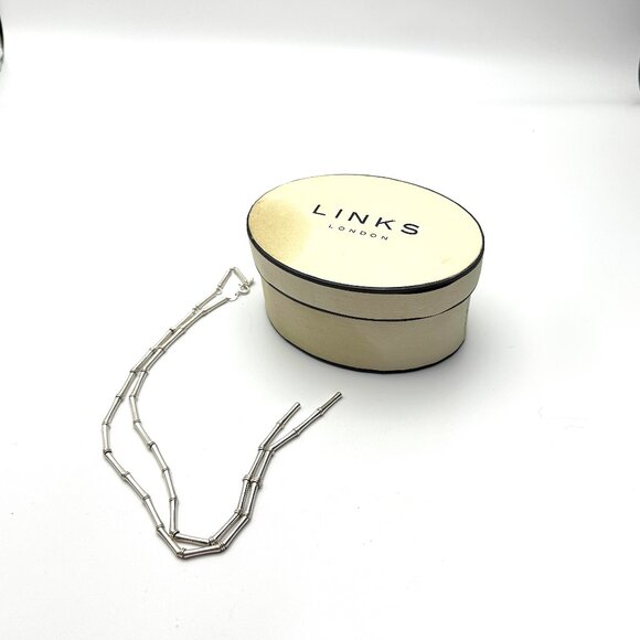 Links of London Sterling Silver Bamboo Y Necklace Kate Middleton Style 21" EUC - Picture 5 of 7